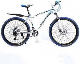 baozge Bicicletas de montaña Baozge 26 en Mountain Bike de 24 velocidades para adultos ligeros de aleación de aluminio Full Frame rueda suspensión delantera hombres bicicleta freno de disco azul 1 – azul 1