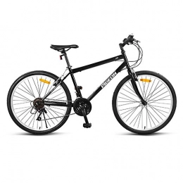 Yuxiaoo Bicicleta Bicicleta, bicicleta de montaña, bicicleta de 24 velocidades, para adultos y adolescentes, con rueda de 26 pulgadas y marco de acero con alto contenido de carbono, freno de disco doble / Negro /