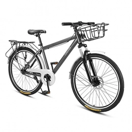 Yuxiaoo Bicicleta Bicicleta, Bicicleta de Montaña, Bicicleta de CercaníAs de una Sola Velocidad, Cuadro de Acero con Alto Contenido de Carbono, Freno de Disco Doble, Para Adultos Y Adolescentes, Con Estante Traser
