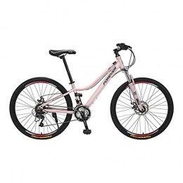 Yuxiaoo Bicicleta Bicicleta, bicicleta de montaña de 24 velocidades, bicicleta de doble choque, con marco de acero de alto carbono y ruedas de 26 pulgadas, para mujeres y adolescentes, fácil de instalar, antidesli