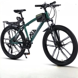 Bicicleta de 26 pulgadas, bicicleta de montaña de velocidad, bicicleta de carretera para deportes al aire libre, marco de acero con alto contenido de carbono, adecuada para adultos (Green 21 speeds)