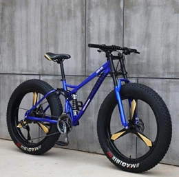 Langlin Bicicleta Bicicleta de bicicleta de montaña de 26 "para adultos Velocidad Variable Off Road Mountain Bike Marco de acero de alto carbono Horquilla delantera amortiguadora Doble disco de freno, Azul, 27 speed