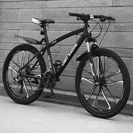 Dsrgwe Bicicleta Bicicleta de Montaa, De 26 pulgadas de bicicletas de montaña, Marco de acero al carbono Rgidas montaña de la bicicleta, doble disco de freno y suspensin delantera ( Color : B , Size : 27-speed )