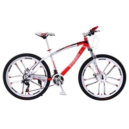 GAOTTINGSD Bicicletas de montaña Bicicleta de montaña Adultos de la bicicleta MTB Mountain Bike Ruta Bicicletas for hombres y mujeres 24 / 26in ruedas ajustables velocidad doble freno de disco ( Color : Red-24in , Size : 21 Speed )