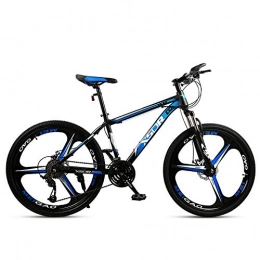Chengke Yipin Bicicleta Bicicleta de montaña al aire libre Bicicleta de estudiante 24 pulgadas Una rueda Horquilla delantera de resorte Marco de acero de alto carbono Frenos de doble disco-Negro y azul_24 velocidades