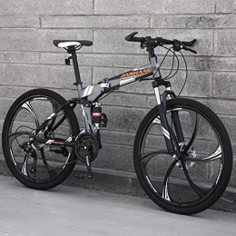 PengYuCheng Bicicleta Bicicleta de montaña, bicicleta de ciudad, bicicleta para hombres y mujeres, marco de acero de 24 velocidades, rueda de 26 pulgadas con 3 radios, bicicleta plegable de doble suspensin q16