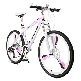 Dsrgwe Bicicleta Bicicleta de Montaña, Bicicleta de montaña, bicicletas de montaña Rígidas, Marco de acero al carbono, doble disco de freno y suspensión delantera, de 26 pulgadas de ruedas, velocidad 24 ( Color : A )
