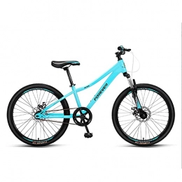Great Bicicleta Bicicleta de montaña, Bicicleta De Montaña De 24 ", Rueda De Radio Bicicleta De Aleación De Aluminio Bicicleta De Cercanías Doble Amortiguador Bicicleta De Carretera Deportiva Al Aire Li(Color:Azul)