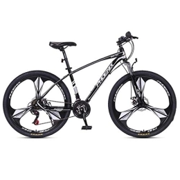 Dsrgwe Bicicletas de montaña Bicicleta de Montaña, Bicicleta de montaña, de 26 pulgadas rueda del mag, bicicletas de marco de acero al carbono, 24 de velocidad, doble disco de freno y suspensión delantera ( Color : Black+White )