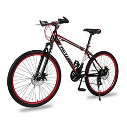 WGYEREAM Bicicleta Bicicleta de Montaña, Bicicletas de montaña 26" Concepto de amortiguación 21 Barranco velocidades MTB de doble disco de freno delantero de enganche de marcos de acero al carbono ( Color : Red )