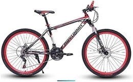 JKAVMPPT Bicicleta Bicicleta de montaña con ruedas de 24 / 26 pulgadas, bicicleta de montaña for hombre de 21 / 24 / 27 velocidades, bicicleta MTB con freno de disco doble for mujer, acero de alto carbono, transmisión de bici