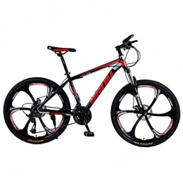 KUKU Bicicleta Bicicleta De Montaña Con Suspensión Completa Bicicleta De Montaña De Acero Con Alto Contenido De Carbono De 24 Velocidades Y 26 Pulgadas, Adecuada Para Entusiastas Del Deporte Y El Ciclismo, Black red