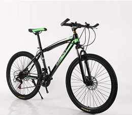 ZWR Bicicleta Bicicleta de montaña de 24 / 26 pulgadas con freno de disco para hombres y mujeres, 21 / 24 / 27 / 30 velocidades de transmisión Shimano, color verde, tamaño 26inch 24 Speed