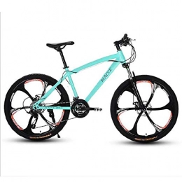WXX Bicicletas de montaña Bicicleta de montaña de 24 pulgadas, aleación de aluminio, freno de disco doble, bicicleta para hombres y mujeres, tamaño verde universal, 21 velocidades