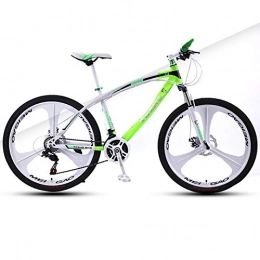 DGAGD Bicicletas de montaña Bicicleta de montaña de 24 pulgadas bicicleta de amortiguación de velocidad variable para adultos bicicleta todoterreno doble freno de disco bicicleta de tres ruedas-Blanco y verde_30 velocidades