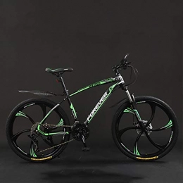 WLWLEO Bicicleta Bicicleta de montaña de 24 pulgadas bicicleta todoterreno Estructura ligera de acero con alto contenido de carbono, Frenos de disco doble, Bicicleta de montaña rígida al aire libre, A, 24" 27 speed