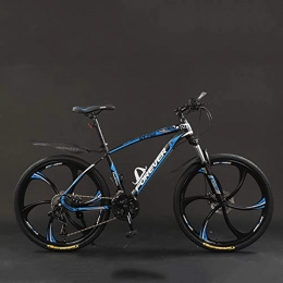 WLWLEO Bicicletas de montaña Bicicleta de montaña de 24 pulgadas bicicleta todoterreno Estructura ligera de acero con alto contenido de carbono, Frenos de disco doble, Bicicleta de montaña rígida al aire libre, B, 24" 24 speed