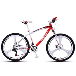 Relaxbx Bicicleta Bicicleta de montaña de 24 velocidades para Hombres y Mujeres Bicicleta de Carretera Todo Terreno Trail Suspensión Completa MTB Freno de Disco Doble Rueda de 26 Pulgadas, Rojo
