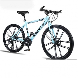 WSS Bicicleta Bicicleta de montaña de 26 Pulgadas 21-Speed-Dual Disc Frenos para Estudiantes Adultos Off-Road-Ten Blade Wheels-Bicycle Blue-30 Velocidad