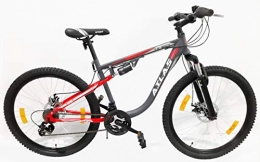 VTT Bicicleta Bicicleta de montaña de 26 pulgadas con doble freno de disco – 18 velocidades con mango revoshift, rueda libre y cambio Shimano