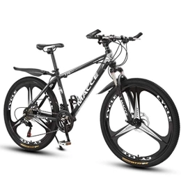 Dsrgwe Bicicleta Bicicleta de Montaña, De 26 pulgadas de bicicletas de montaña, radios de ruedas, bicicletas cuadro de carbono de acero, doble freno de disco delantero y Tenedor ( Color : Black , Size : 27-speed )