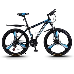 Dsrgwe Bicicletas de montaña Bicicleta de Montaña, De 26 pulgadas de bicicletas de montaña, Rígidas carbono marco de acero de bicicletas, doble disco de freno y suspensión delantera, Mag Wheels, 24 de velocidad ( Color : Blue )