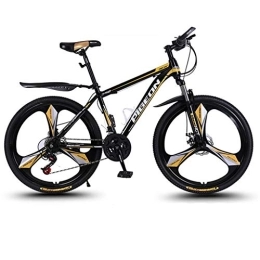 LADDER Bicicletas de montaña Bicicleta de Montaña, De 26 pulgadas de bicicletas de montaña, Rígidas carbono marco de acero de bicicletas, doble disco de freno y suspensión delantera, Mag Wheels, 24 de velocidad ( Color : Gold )