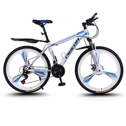 LADDER Bicicleta Bicicleta de Montaña, De 26 pulgadas de bicicletas de montaña, Rígidas carbono marco de acero de bicicletas, doble disco de freno y suspensión delantera, Mag Wheels, 24 de velocidad ( Color : White )