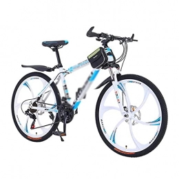 FBDGNG Bicicleta Bicicleta de montaña de 26 pulgadas, rueda de 21 / 24 / 27 velocidades, freno de disco doble, bicicleta de suspensión para bicicletas y entusiastas del ciclismo (tamaño: 24 velocidades, color: azul)