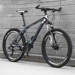 KUKU Bicicleta Bicicleta De Montaña De Acero Con Alto Contenido De Carbono De 26 Pulgadas, Bicicleta De Montaña Para Hombres De 24 Velocidades, Adecuada Para Entusiastas De Los Deportes Y El Ciclismo, Black and gray