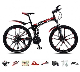 ASEDF Bicicleta Bicicleta De Montaña De Acero De Alto Carbono Suspensión Doble Completa 26 Pulgadas Cambio Shimano ，27 / 30 Velocidades, Freno De Disco, Fully MTB para Adultos, Hombre red-30 Speed