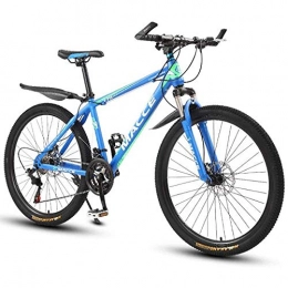 L&WB Bicicleta Bicicleta De Montaña De Bicicleta De Montaña, 26 Pulgadas De Damas / para Hombre MTB Bicicletas De Acero Al Carbono Ligero 21 / 24 / 27 / 30 Velocidades De Suspensión Delantera, Azul, 21speed