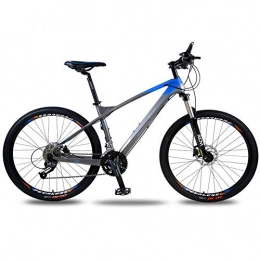 DRAKE18 Bicicleta Bicicleta de montaña de cola dura, bicicleta de fibra de carbono 26 pulgadas Cambio de 30 velocidades cola rígida doble disco de aceite freno de disco para adultos todoterreno viaje al aire libre, Blue