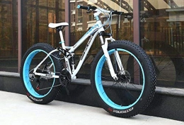 GASLIKE Bicicletas de montaña Bicicleta de montaña Fat Tire para adultos, cuadro de acero con alto contenido de carbono, cuadro de suspensin doble rgido, freno de doble disco, neumtico de 4.0 pulgadas, E, 24 inch 24 speed
