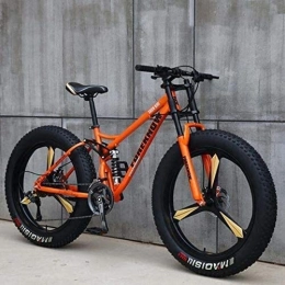 Suge Bicicleta Bicicleta de montaña for Hombre y Mujeres, Marco de Acero al Carbono de Alta, Freno de Disco mecnico, de 26 Pulgadas de aleacin de Aluminio Ruedas (Color : Orange, Size : 7 Speed)