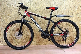Desconocido Bicicleta Bicicleta de montaña junior negra y roja 26 pulgadas rueda 21 velocidades marco de acero frenos de disco niños y niñas