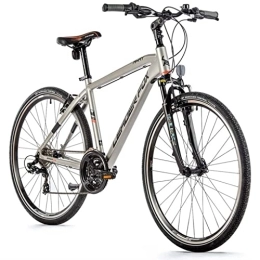 Leader Fox Bicicleta Bicicleta de montaña Leader Fox Away de 28 pulgadas, 21 velocidades, color plateado mate, altura de 52 cm