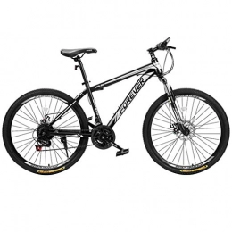 FFF-HAT Bicicleta Bicicleta de montaña para adultos, 24 / 26 pulgadas, bicicleta de montaña, bicicleta de montaña de acero con alto contenido de carbono, frenos de doble disco con suspensión completa de 21 velocidades