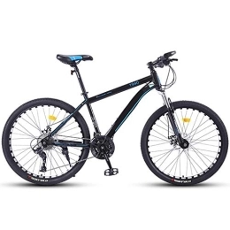 Relaxbx Bicicleta Bicicleta de montaña para Adultos Cuadro de Acero al Carbono Ligero de 24 velocidades Tenedor de suspensión de Doble Freno de Disco Rueda de 26 Pulgadas, Azul