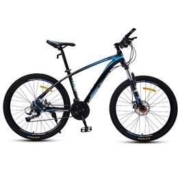 Relaxbx Bicicleta Bicicleta de montaña para Adultos Cuadro de aleación de Aluminio Ligero de 27 velocidades Horquilla de suspensión de Doble Disco Freno Rueda de 27.5 Pulgadas Negro + Azul