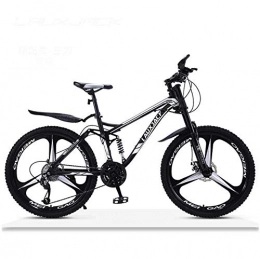 LJLYL Bicicleta Bicicleta de montaña para adultos, suspensin completa, cuadro de acero de alto carbono, horquilla delantera amortiguadora, doble freno de disco, llantas de aleacin de aluminio, C, 26 inch 24 speed