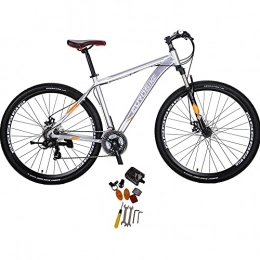 EUROBIKE Bicicletas de montaña Bicicleta de montaña para hombre 29 pulgadas 3 radios rueda XL19 pulgadas Marco Unisex Bicicleta (plata1)
