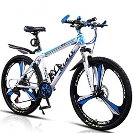 JAEJLQY Bicicleta Bicicleta de Montaña- plegable de 24 / 26 pulgadas, frenos de disco dobles de 21 / 24 / 27 / 30 velocidades para bicicleta, 6 ruedas de cuchillo y 3 ruedas de cuchillo para de montaña, Azul, 21speed24in