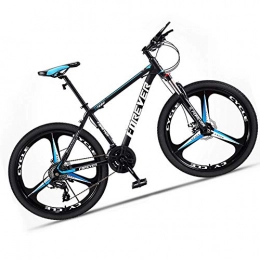 M-TOP Bicicleta Bicicleta montaña Adulto Hombre de Acero de Alto Carbono Velocidad Bici Descenso MTB con suspensin Delante y Freno de Disco mecnico, Azul, 27 Speed 24 Inch
