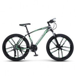 T-Day Bicicleta Bicicleta Montaña Bicicleta De Acero Al Carbono De 21 Pulgadas De 21 Pulgadas 21 / 24 / 27 Velocidades Con Freno De Doble Disco Bicicleta Urbana Para Adultos Para Hombre Para Mu(Size:24 Speed, Color:Verde)