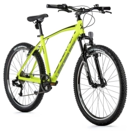 Leaderfox Bicicleta Bicicleta muscular para bicicleta de montaña 26 Leader Fox MXC 2023 para hombre, color amarillo neón 8 V, marco de 18 pulgadas, talla adulto de 170 a 178 cm)