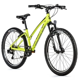Leaderfox Bicicleta Bicicleta muscular para bicicleta de montaña 26 Leader Fox MXC 2023 para mujer, color amarillo neón 8 V, marco de 18 pulgadas, talla adulto de 170 a 178 cm)