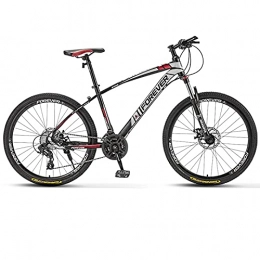 LZHi1 Bicicletas de montaña Bicicletas de Montaña Bicicleta de montaña con horquilla de suspensión de 26 pulgadas, Bicicleta de montaña de 27 velocidades para adultos, Cuadro de acero al carbono Bicicleta urban(Color:Rojo negro)