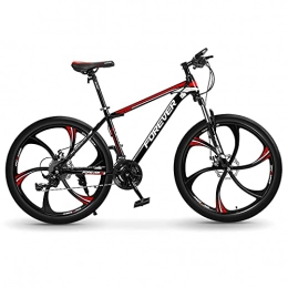 LZHi1 Bicicleta Bicicletas de Montaña Bicicleta De Montaña De 26 Pulgadas, 30 Velocidades Para Adultos Con Horquilla De Suspensión Con Bloqueo, Doble Freno De Disco, Bicicleta Urbana Con Asiento Aju(Color:Rojo negro)