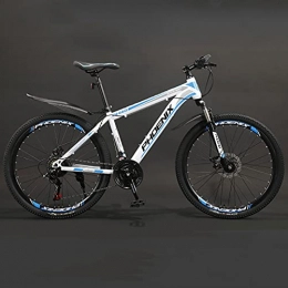 LZHi1 Bicicleta Bicicletas de Montaña Bicicleta De Montaña De 26 Pulgadas Con Horquilla De Suspensión, Bicicleta De Montaña De 27 Velocidades Con Doble Freno De Disco, Bicicleta De Paseo Con Cuadro D(Color:blanco azul)